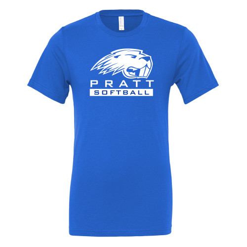 Pratt Comm College Bella + Canvas Royal Jersey Cotton T Shirt - Pratt Softball