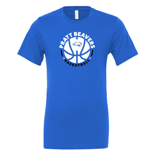 Pratt Comm College Bella + Canvas Royal Jersey Cotton T Shirt - Pratt Athletics Basketball