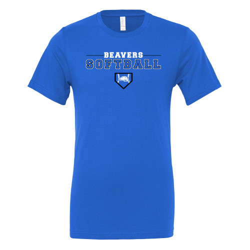 Pratt Comm College Bella + Canvas Royal Jersey Cotton T Shirt - Beavers Softball Base
