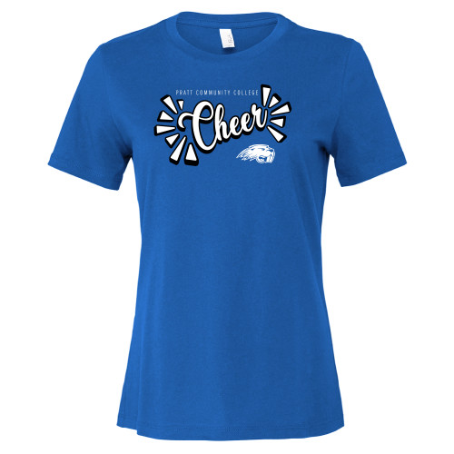 Pratt Comm College Bella + Canvas Womens Royal Relaxed Cotton T Shirt - PCC Cheer