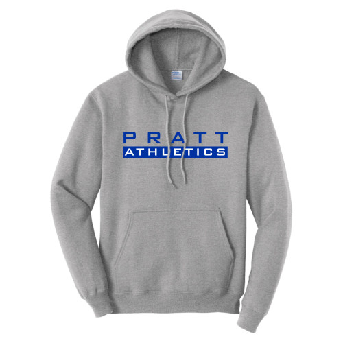 Pratt Comm College Tall Athletic Heather Fleece Hoodie - Pratt Athletics Wordmark