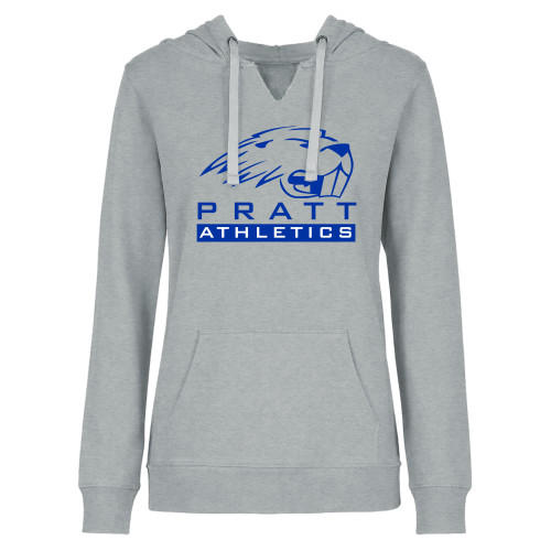 Pratt Comm College Womens Plus Heather Grey Hoodie - Pratt Athletics with Mascot