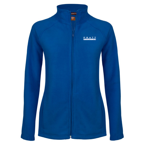 Pratt Comm College Womens Royal Fleece Full Zip Jacket - Pratt Athletics Wordmark