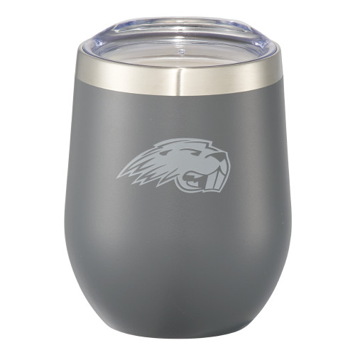 Pratt Comm College Corzo Vacuum Insulated Charcoal Cup 12oz - Pratt Beaver HeadEngraved