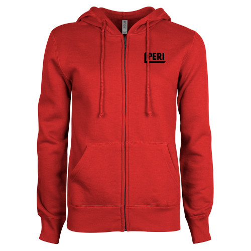 ENZA Womens Red Fleece Full Zip Hoodie-PERI