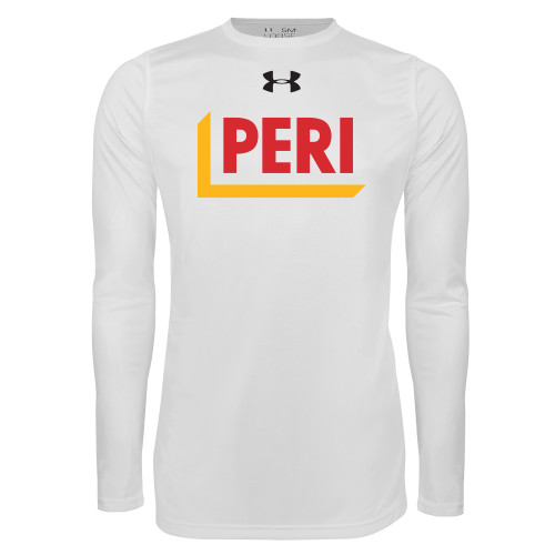 Under Armour White Long Sleeve Tech Tee-PERI