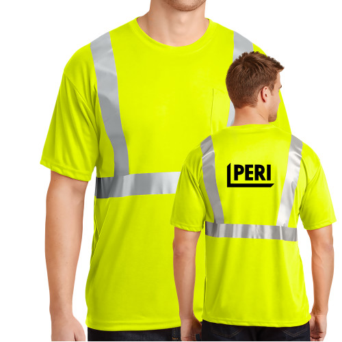 Safety Yellow ANSI 107 Class 2 Safety T Shirt w/Pocket-PERI