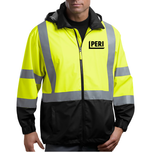 Safety Yellow ANSI 107 Class 3 Safety Windbreaker-PERI