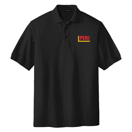 Extended Black Silk Touch Polo-PERI