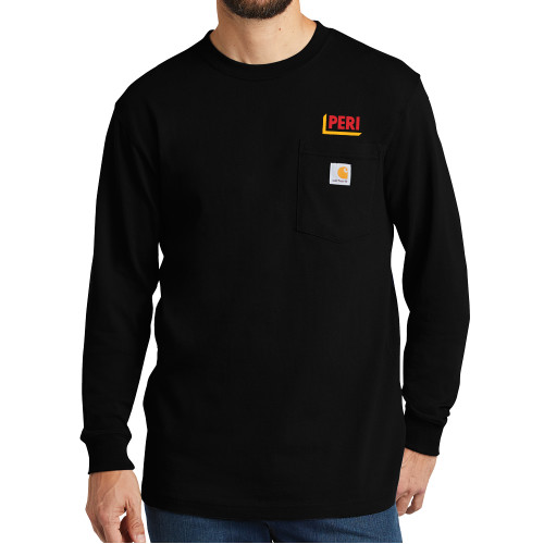 Carhartt Workwear Black Long Sleeve Pocket T Shirt-PERI