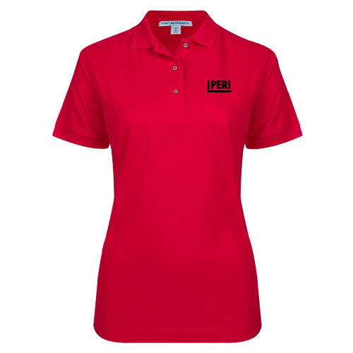 Womens Silk Touch Red Pique Polo-PERI