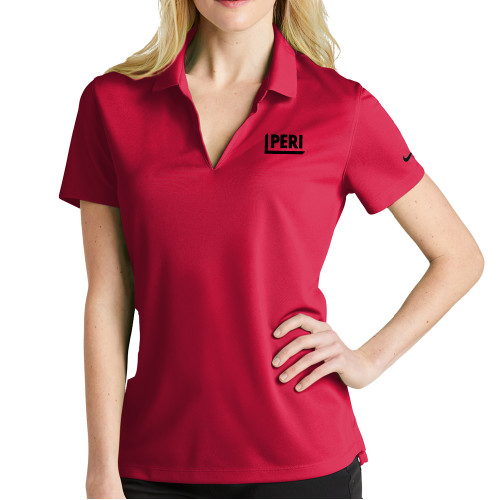 Nike Womens Red Golf Dri Fit Micro Pique Polo-PERI
