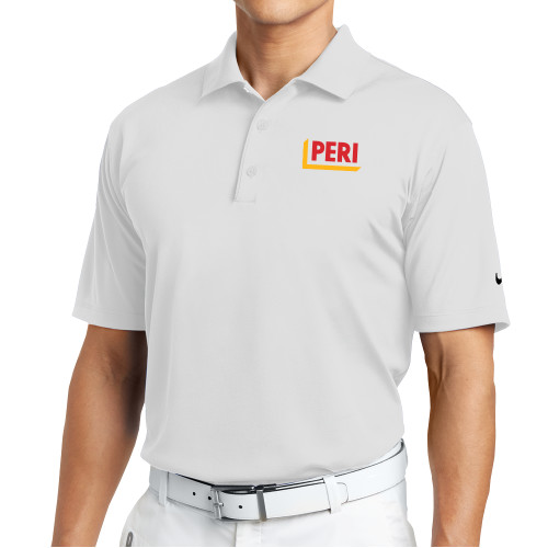 Nike White Tech Basic Dri Fit Polo-PERI