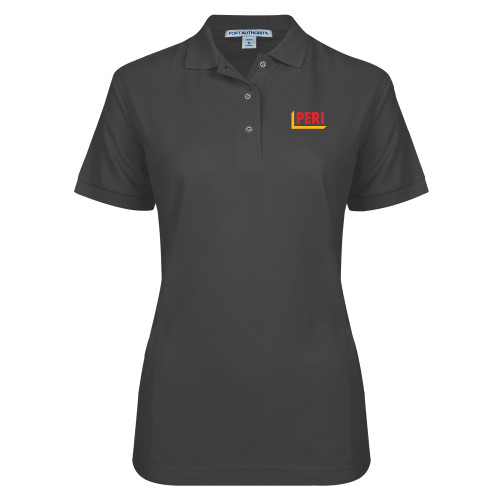 Womens Silk Touch Charcoal Pique Polo-PERI