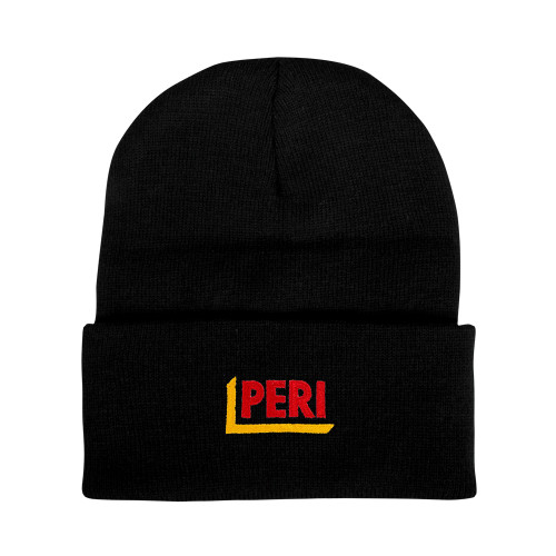 Black Knit Beanie w/Cuff-PERI