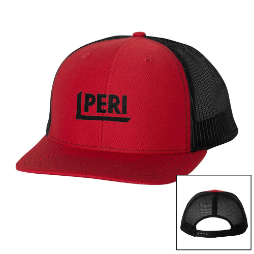 Richardson Red/Black Trucker Hat-PERI