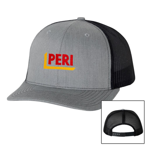 Richardson Heather Grey/Black Trucker Hat-PERI