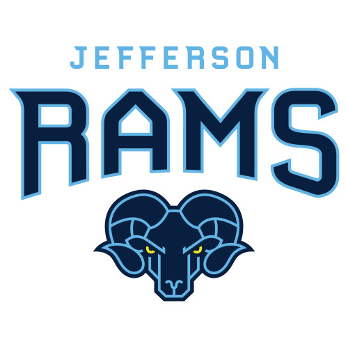 Extra Large Decal Jefferson Rams, 18 inches tall