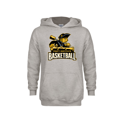 Pratt Institute Youth Grey Fleece Hood-Pratt Institute Basketball