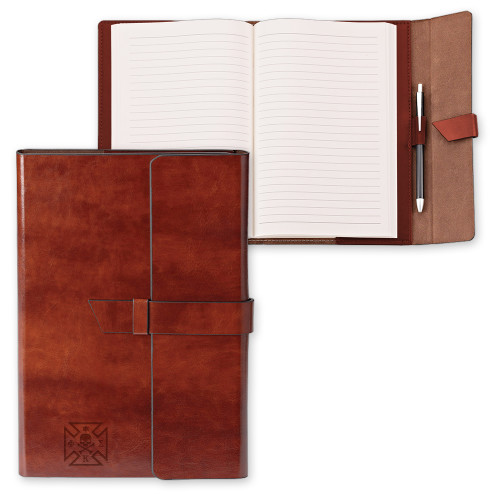 Fabrizio Junior Brown Portfolio w/Loop Closure-Maltese Cross Engraved