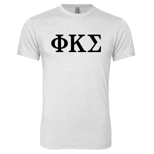 Next Level Heather White Triblend Tee-Phi Kappa Sigma Greek