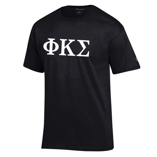 Champion Black T Shirt-Phi Kappa Sigma Greek