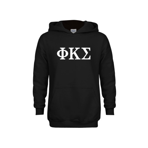 Youth Black Fleece Hoodie-Phi Kappa Sigma Greek