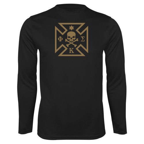 Black Performance Long Sleeve Shirt-Maltese Cross