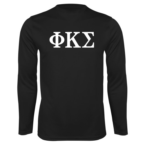 Black Performance Long Sleeve Shirt-Phi Kappa Sigma Greek