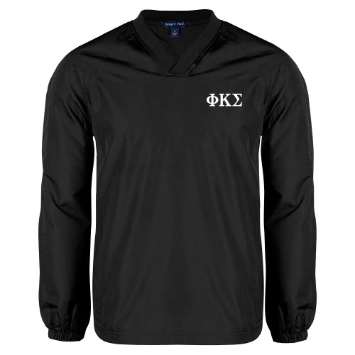Black V Neck Raglan Windshirt-Phi Kappa Sigma Greek