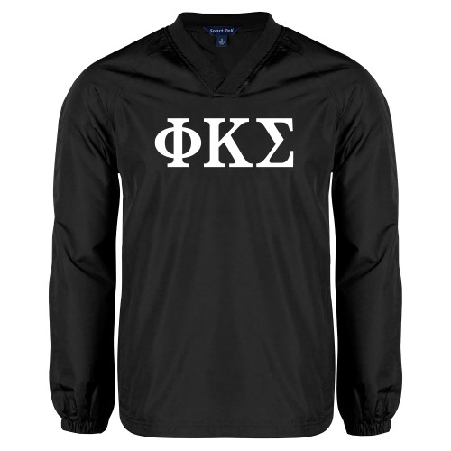 Black V Neck Raglan Windshirt-Phi Kappa Sigma Greek