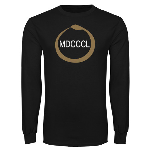 Black Long Sleeve T Shirt-Gold Snake