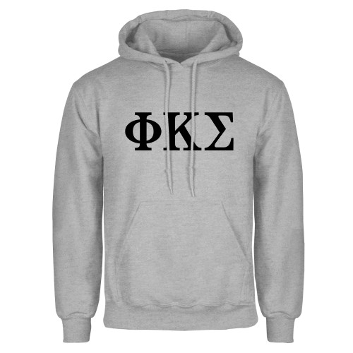 Grey Fleece Hoodie-Phi Kappa Sigma Greek