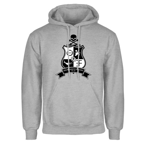 Grey Fleece Hoodie-PKS Crest