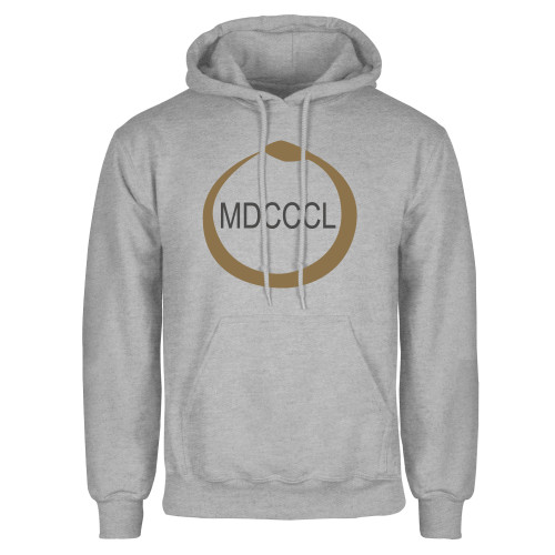 Grey Fleece Hoodie-Gold Snake