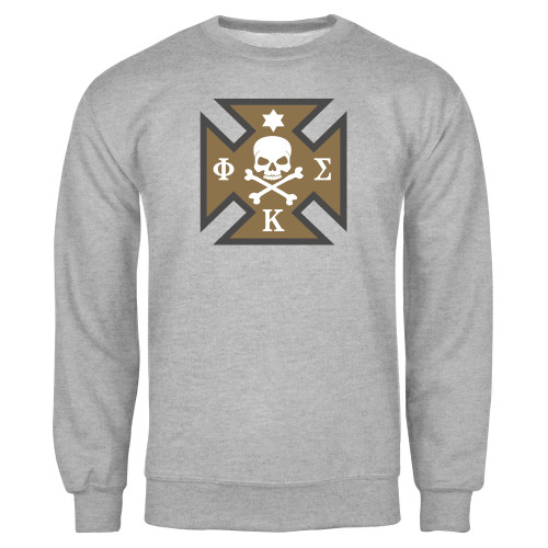 Grey Fleece Crew-Maltese Cross