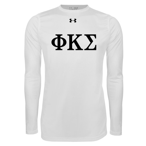 Under Armour White Long Sleeve Tech Tee-Phi Kappa Sigma Greek