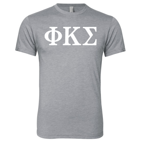 Next Level Heather Grey Triblend Tee-Phi Kappa Sigma Greek