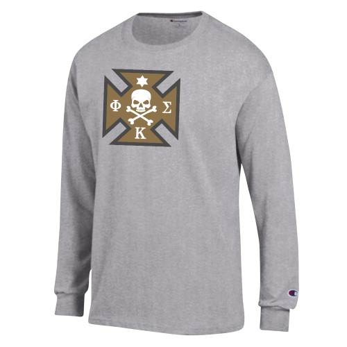 Champion Oxford Grey Long Sleeve T Shirt-Maltese Cross