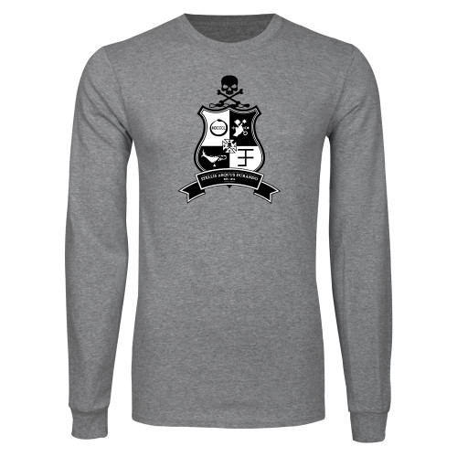 Grey Long Sleeve T Shirt-Phi Kappa Sigma Greek