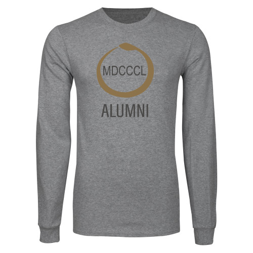 Grey Long Sleeve T Shirt-Gold Snake Alumni