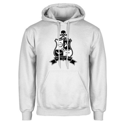 White Fleece Hoodie-PKS Crest