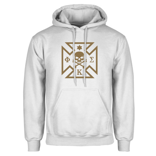 White Fleece Hoodie-Maltese Cross