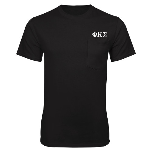 Black T Shirt w/Pocket-Phi Kappa Sigma Greek
