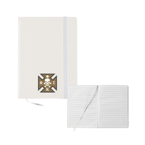 5x7 White Hard Cover Journal-Maltese Cross