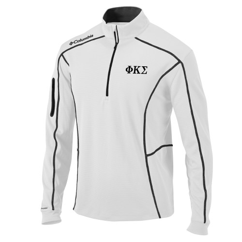 Columbia White Omni Wick Shotgun 1/4 Zip-Phi Kappa Sigma Greek