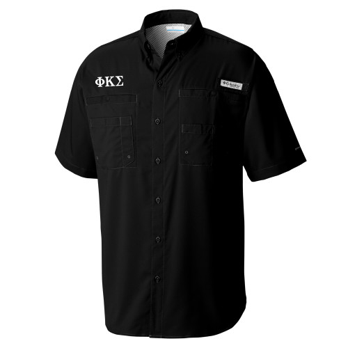  Columbia Black Tamiami Performance Short Sleeve Shirt - Phi Kappa Sigma Greek