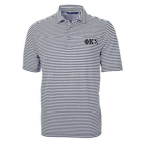 C&B Navy Virtue Eco Pique Stripe Polo-Phi Kappa Sigma Greek