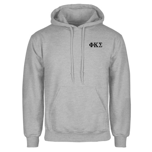 Grey Fleece Hoodie-Phi Kappa Sigma Greek