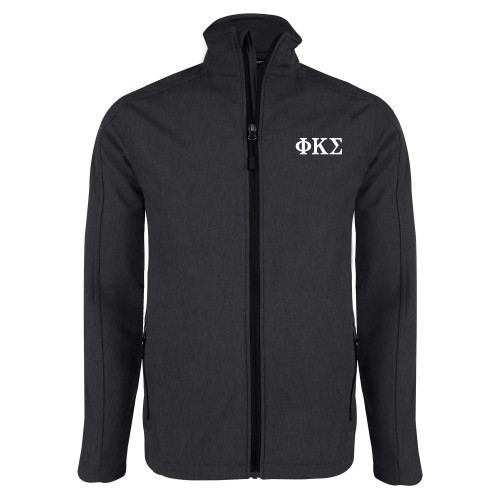 Charcoal Heather Softshell Jacket-Phi Kappa Sigma Greek